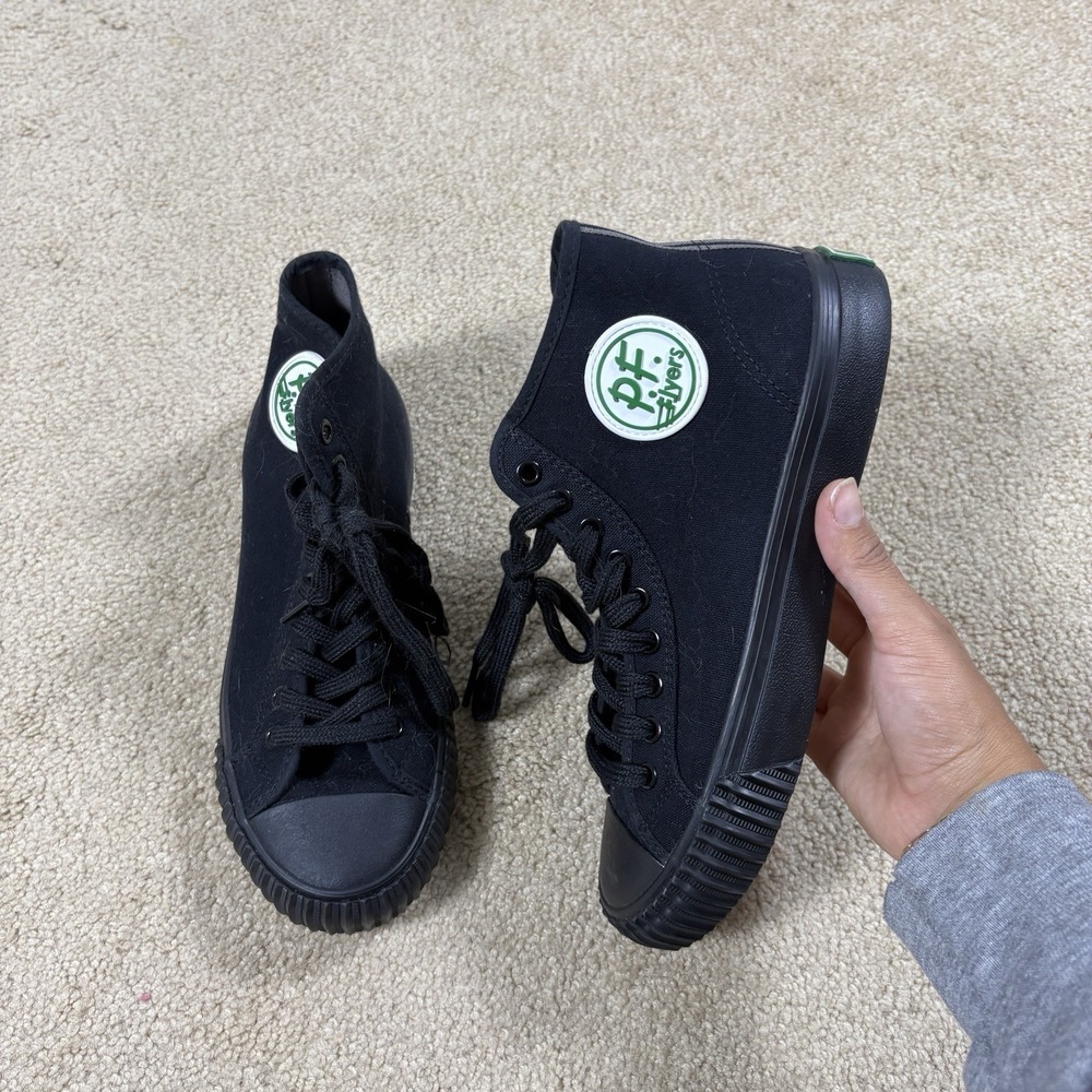 PF Flyers Sandlot Sneakers (MC2001SD) Black Canvas Hi-Top W8.5 M7
